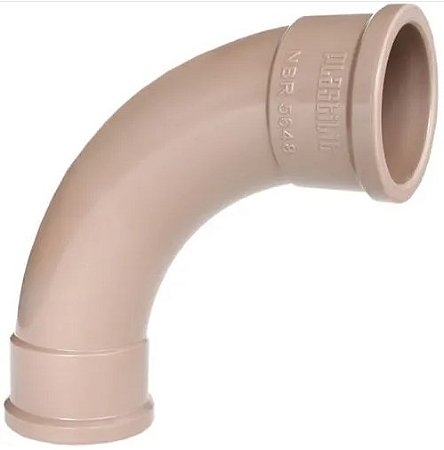 Curva plastilit 90° marrom curta 50mm PACOTE C/10