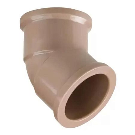 Cotovelo plastubos 45° soldavel marrom 60mm