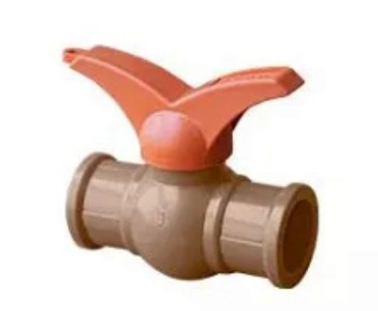 Registro akato marrom esfera soldavel 60mm