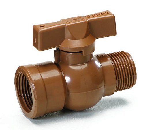 Registro marrom esfera pvc re-ri c/manopla 3/4" polierg