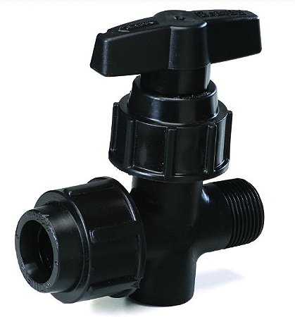 Adaptador pp registro preto com manopla pn 10 polierg