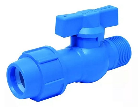 Adaptador pp pead azul c/ reg. Pvc 20mm x 3/4" manopla polierg