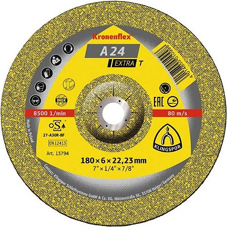 Disco de desbaste KLINGSPOR a24 tz extra 115mm x 2,5 x 22,23mm