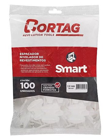 Espacador nivelador Cortag 2,0mm smart 100un 62107