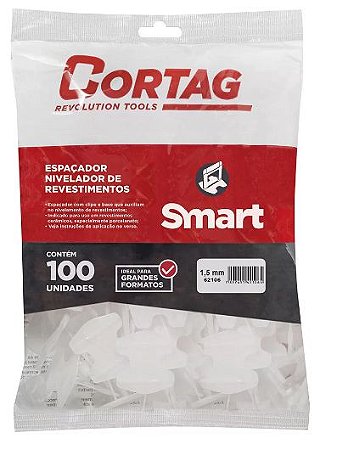 Espacador nivelador Cortag 1,5mm smart Pct C/100un 62106