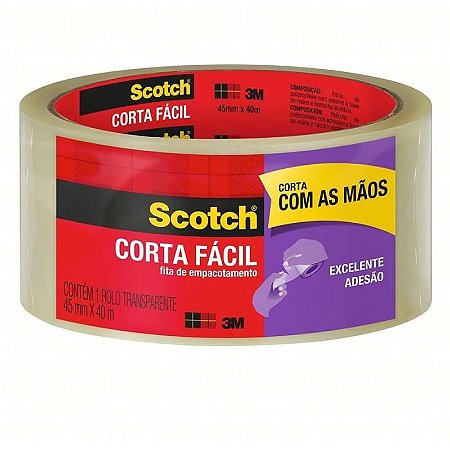 Fita empacotamento 3M scotch corta facil 45mmx40m HB004590848 C/4