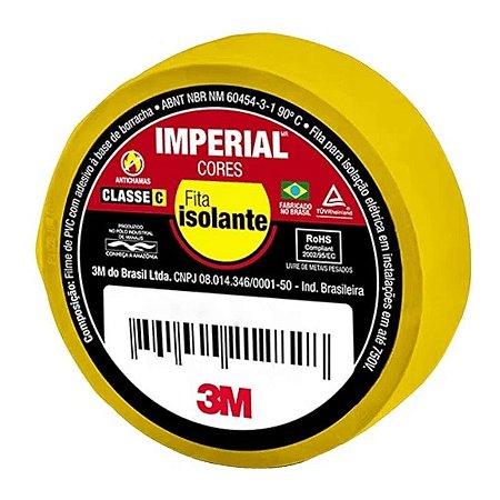 Fita isolante IMPERIAL 3M slim amarela 18mmx10m HB004297949