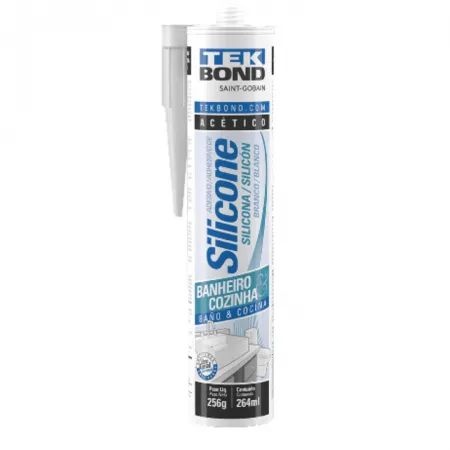 Adesivo TEK BOND de silicone acetico branco 280g