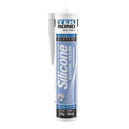 Adesivo TEK BOND de silicone acetico transparente 280g