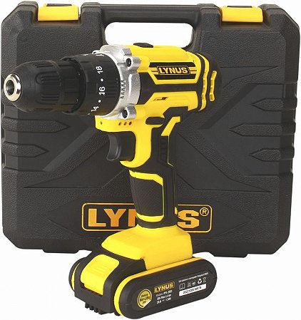 Parafusadeira Lynus furadeira 20V com impacto e maleta bivolt PFL-20CI