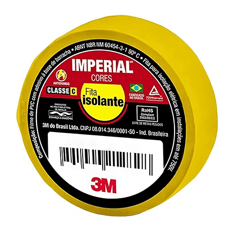 Fita isolante IMPERIAL 3M slim amarela 18mmx20m