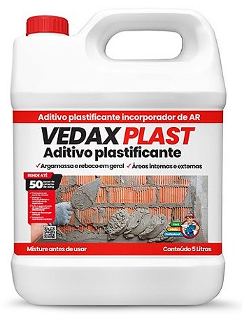 Aditivo Plastificante Vedax Plast Galão 5L GL