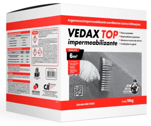Argamassa polimerica Vedax Top 1000 18kg CX
