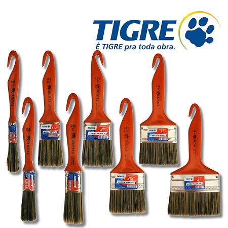 Trincha TIGRE 695-1/2" cerda gris PACOTE C/ 12 Un