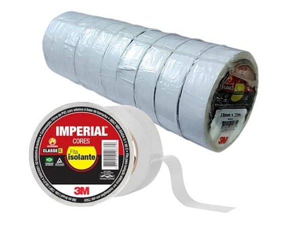 Fita isolante IMPERIAL 3M slim branca 18mmx20m PACOTE C/10