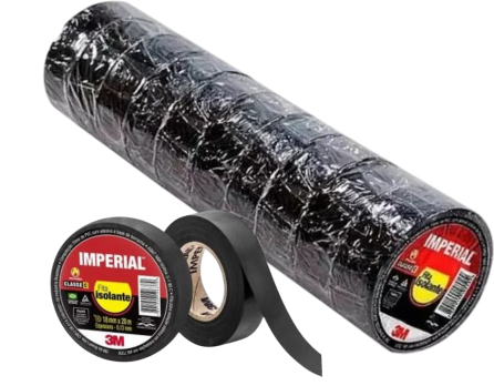 Fita isolante IMPERIAL 3M slim preta 18mmx5m HB004237556 PACOTE C/10