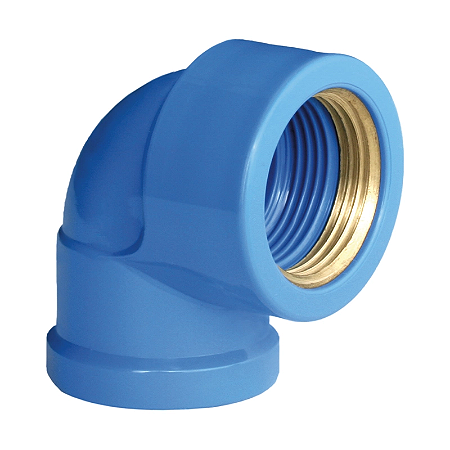 COTOVELO PLASTILIT 90o SOLDAVEL C/ BUCHA DE LATAO LR AZUL DE 25mm X 1/2"