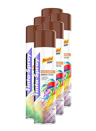 Tinta spray marrom 400ml mundial ug prime FARDO C/6