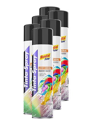 Tinta spray preto fosco 400ml mundial ug prime FARDO C/6