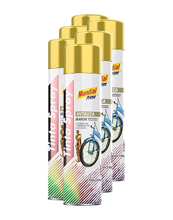 Tinta spray metálico ouro 400ml mundial prime FARDO C/6