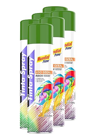 Tinta spray verde escuro 350ml mundial prime toolcolor  fardo c/6