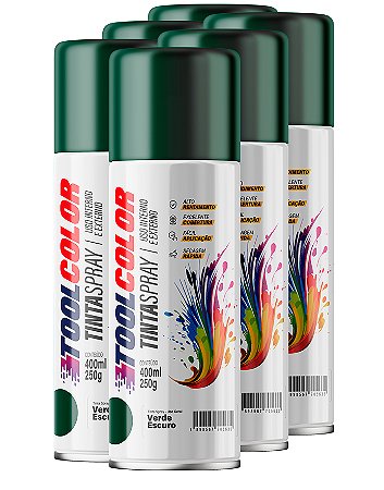 Tinta spray ug verde escuro 400ml - Toolcolor fardo c/6
