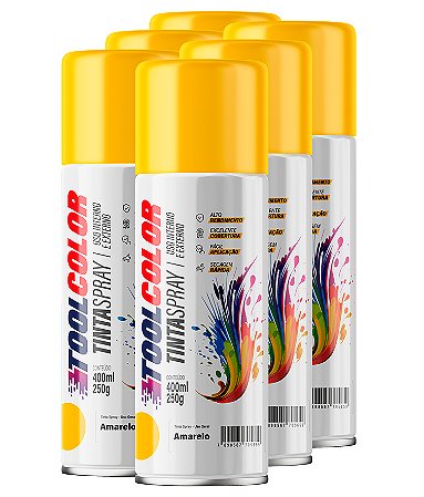 TINTA SPRAY 400ML TOOLCOLOR UG AMARELO fardo c/6