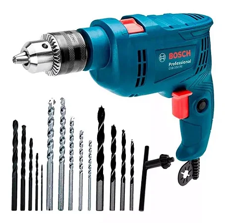 Furadeira impacto GSB 550 RE 550W 127V 14 brocas AC Bosch