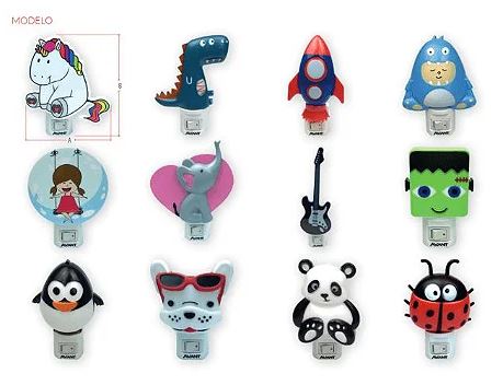 Abajur de luz noturna 220v led branco folha