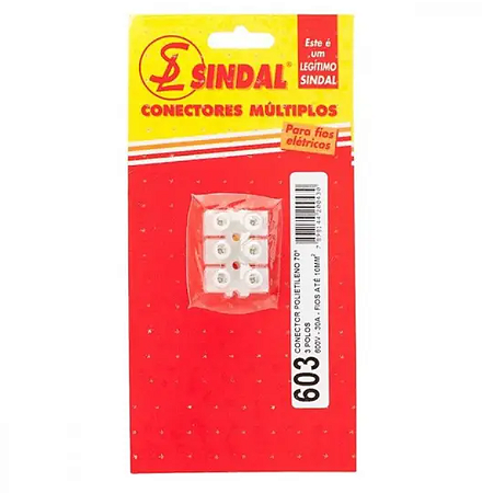 Conector Barra Sindal Plastico 10/603 Cartelado SKI.0603.PE.B