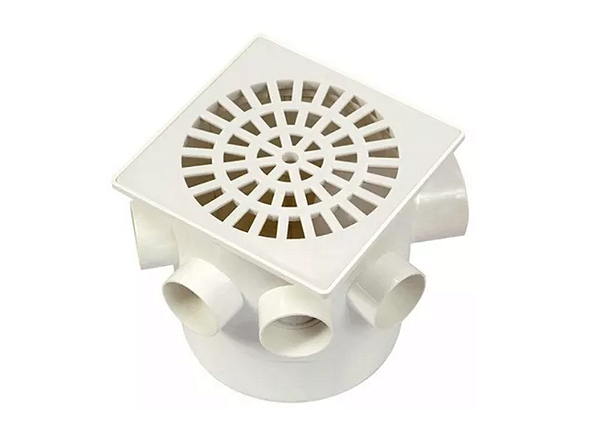 Caixa krona sifonada branca quadrada c/grelha 15x15x50