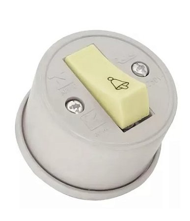 Interruptor campainha cinza externo sobrepor