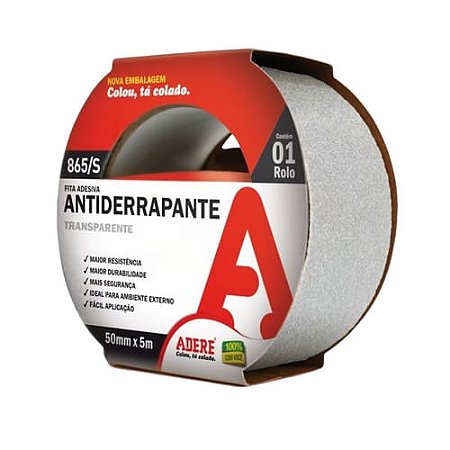 FITA ANTIDERRAPANTE TRANSPARENTE ADERE 865S 50MMX05M