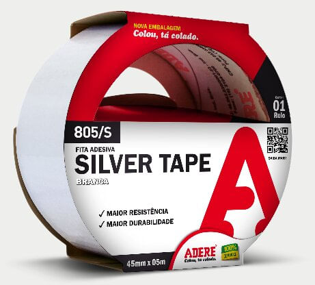 FITA SILVER TAPE BRANCA ADERE 805S 45MMX05M