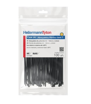 Abraçadeira T30R natural UV  hellermann PACOTE C/100