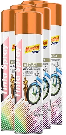 Tinta spray 400ml mundial prime metalica cobre fardo c/ 06un