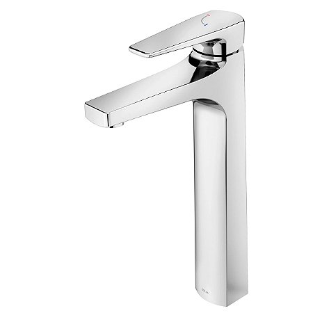 misturador monocomando para lavatorio de mesa bica alta cromado