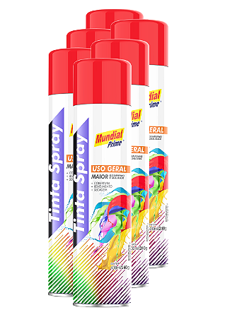 Tinta spray 400ml mundial prime ug vermelho fardo c/ 06un