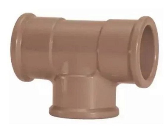 TEE TIGRE 90° MARROM SOLDAVEL 25MM PACOTE C/50