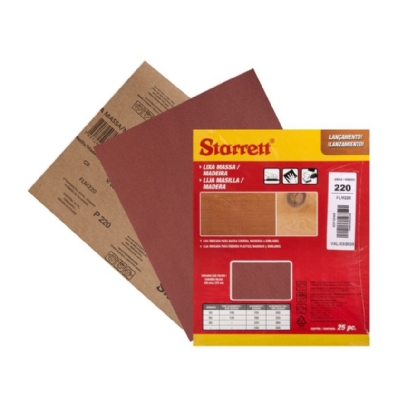 Lixa STARRETT massa/madeira 225x275mm grao 220 PACOTE C/25