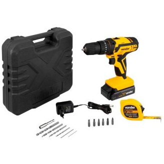 Parafusadeira/furadeira de impacto a bateria, 12 V, fonte de carregamento bivolt automática , PFV 012I VONDER