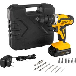 Parafusadeira/furadeira de impacto a bateria, 20 V, fonte de carregamento bivolt automática, PFV 238I VONDER