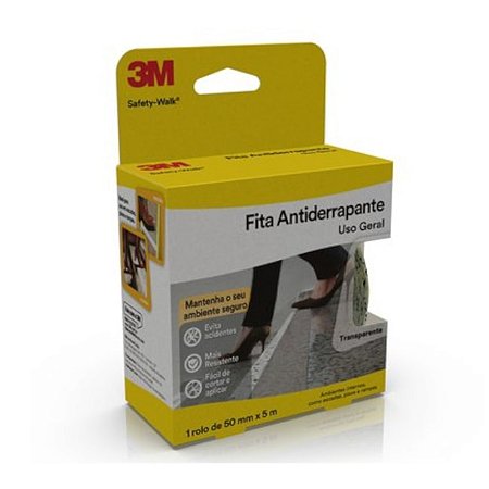 Fita seguranca antiderrapante 3M transparente USO GERAL 50mmx5m Safety Walk H0001912460