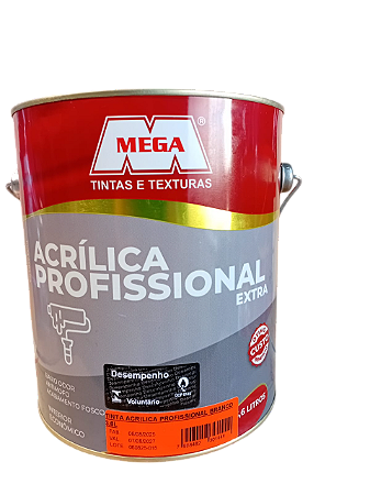TINTA ACRILICA PROFISSIONAL BRANCO 3,6L - MEGA TINTAS