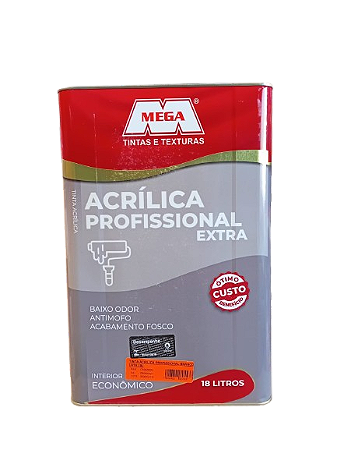 TINTA ACRILICA PROFISSIONAL BRANCO LATA 18L - MEGA TINTAS