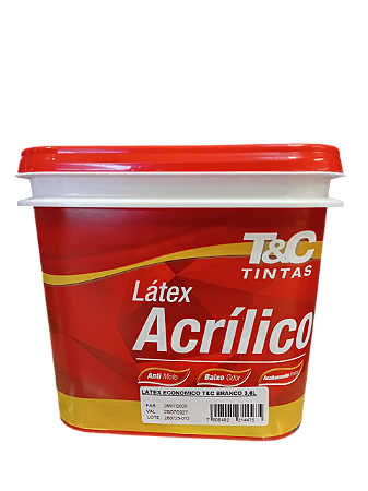 LATEX ECONOMICO T&C BRANCO 3,6L - MEGA TINTAS