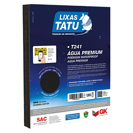 T245 Lixa Dagua Hidrolix Tatu Pacote C/ 50 Fls (225x275) Grao 320