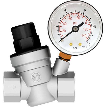 Valvula Reguladora de Pressao com Manometro - 3/4" x 1/2" -Censi