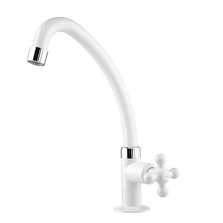 Torneira Plastica Viqua Mesa Bica Movel Cozinha Maruja Branca 1130502