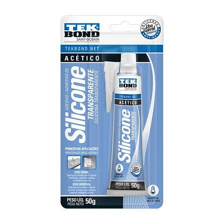 Adesivo de silicone tek bond acetico construção 50g transparente blister